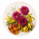 Turkish Rose, Jasmine, Mimosa and Ylang-Ylang.
