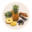 Pineapple, Tonka beans, cinnamon and vanilla.