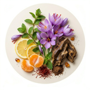 Lemon, Mandarin, Oud, Saffron.