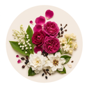 Rose Damascene, Lily of The Valley, Gardenia, Jasmine.