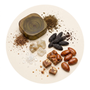 Praline, Musk, Ambroxan, Guaiac Wood, Tonka and Candied Almond.